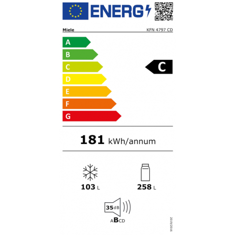 MIELE KFN 4797 CD Ψυγειοκαταψύκτης 361lt No Frost Inox MIELE KFN 4797 CD Ψυγειοκαταψύκτης 361lt No Frost Inox